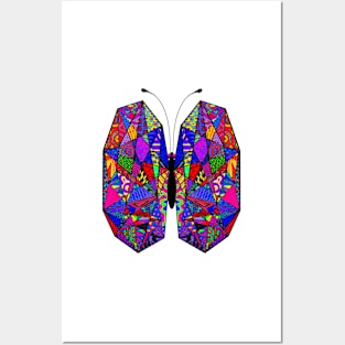 Geometric Butterfly Tangle with Transparent Background Posters and Art